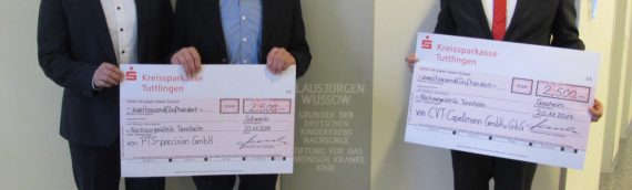 Weihnachtliche Spende der Firma CVT Capellmann & PTS-precision GmbH, 5.000,00 Euro